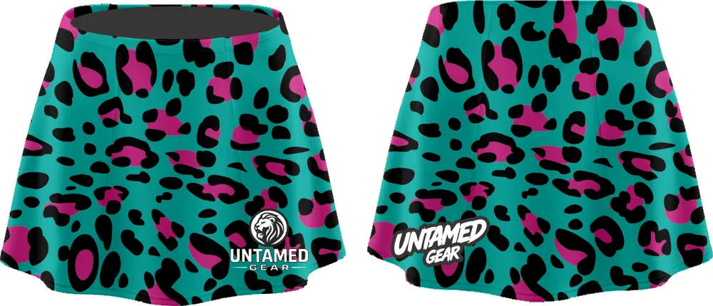Aqua Leopard skort