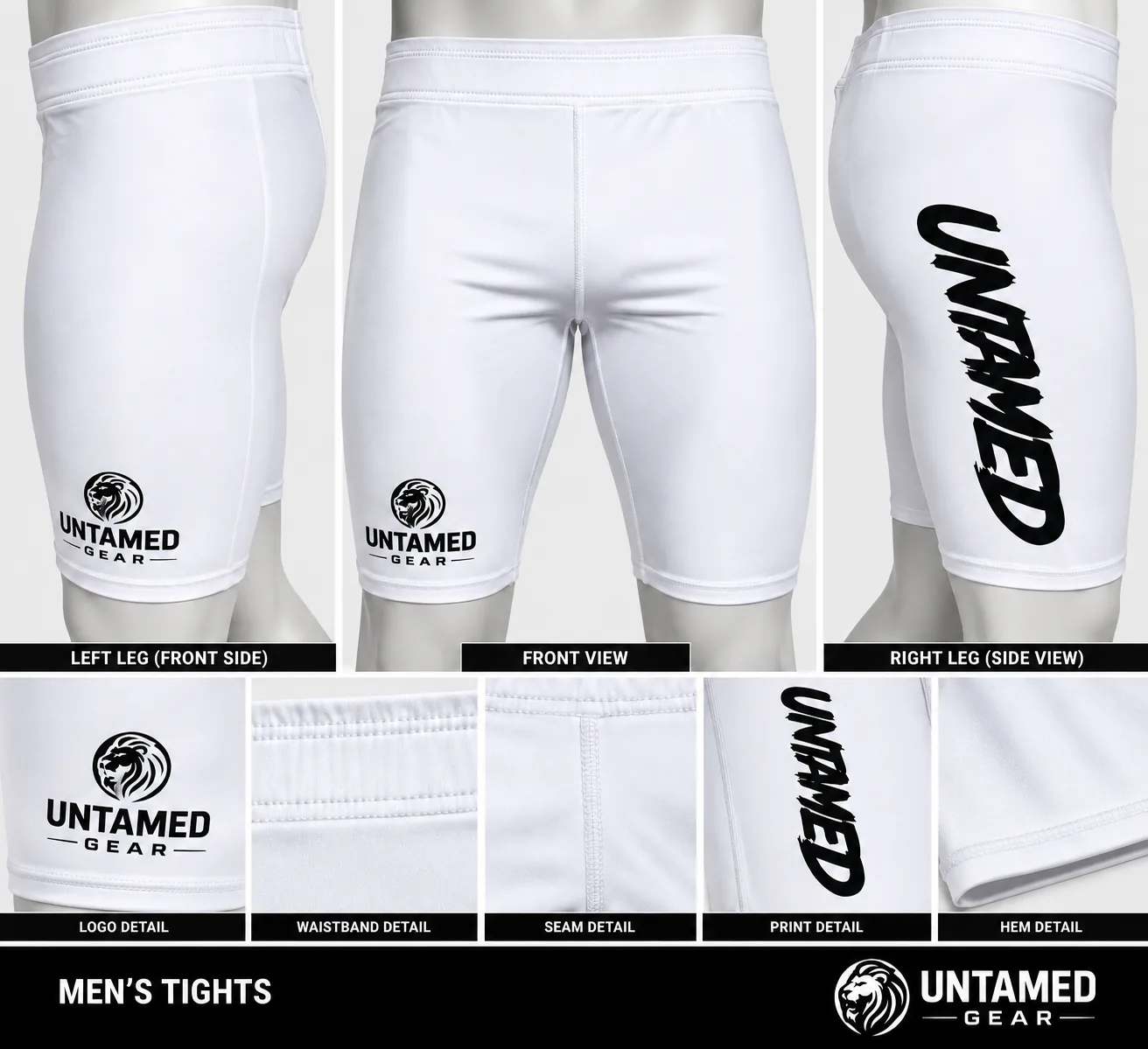 Untamed Men’s Performance Tights – White